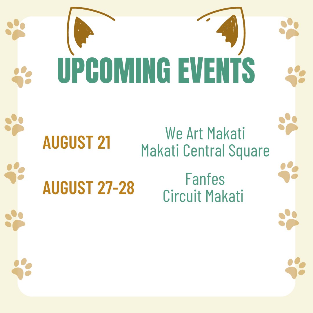 katlitian's tweet photo. {RTs are greatly appreciated}
UPCOMING EVENTS
📌AUGUST 21 - WE ART MAKATI @ MAKATI CENTRAL SQUARE
📌AUGUST 27-28 - FANFES @ CIRCUIT MAKATI

Save the dates and see you everyone!!

#stickerbusinessph #stickershopowner #shoplocalph #kawaiistickers #kawaiistickershop #cuteart https://t.co/sqOxyVYcRs