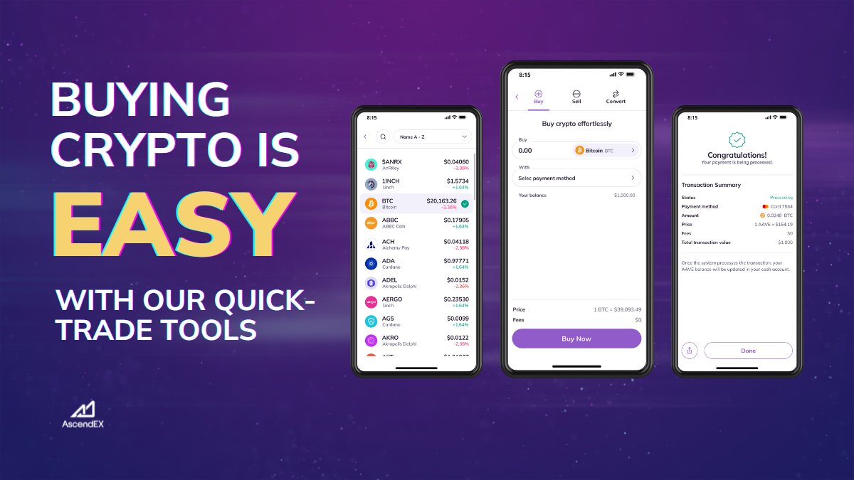 👀 #ICYMI
Our new quick-trade tools make it easy to buy, sell, and convert your #crypto.

⬇️Try it today!
ascendex.com/en/investment-…

#cryptocurrency #trade