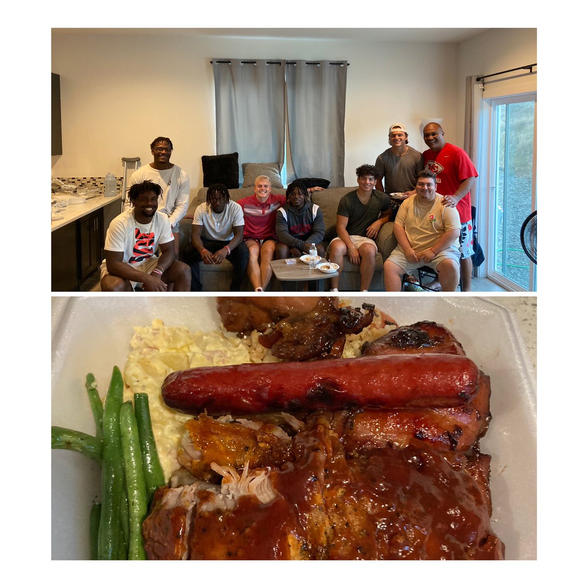 Blood = Related &lt; Loyalty = Family.  Love these young men.  They’re all raised right and are an absolute joy to be around.  #WSU RB Room Sunday Fun #GoCougs