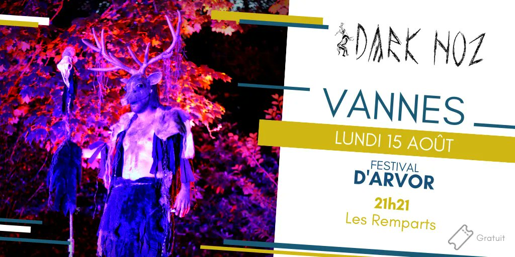eostiged's tweet photo. Le peuple de la forêt envahit les rues de #Vannes ce soir, venez découvrir DARK NOZ à 21h21 ! https://t.co/F8Mf5Z3swV