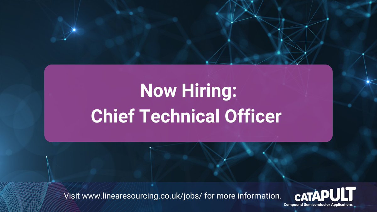 💼 We're looking for <a href="/CSACatapult/">CSA Catapult</a>'s next CTO. 

You will set the technical strategic direction &amp; ensure <a href="/CSACatapult/">CSA Catapult</a> has a clear view of its future direction &amp; wider impact on the UK and Global technology &amp; economic landscape.

➡️ linearesourcing.co.uk/jobs/chief-tec…

<a href="/LineaResourcing/">Linea Resourcing</a>