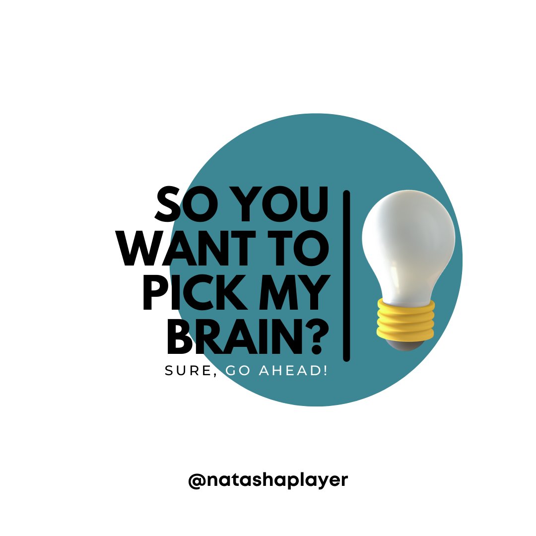 Brain Picking! One of my favourite things 🔥

Gone are the days you have to slide into somebody's DM's and hope they'll reply! I'm literally INVITING you to do so! 

Drop me a message if this is something that interests you, we can jump on a call as soon as you're ready!

Nx