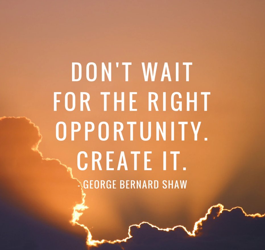 GI_for_Business's tweet photo. Don't wait for the right opportunity. Create it.
#mondayvibes #mondaymotivaton #monday #happy #stateofmind #positivity #youcanhandleanything #youcandoit #starttheweekoffright #youareinchargeofyourlife #quotes #frameofmind #changethewayyouthink #createit #oppertunity #dontwait https://t.co/5s8jxNq9fe