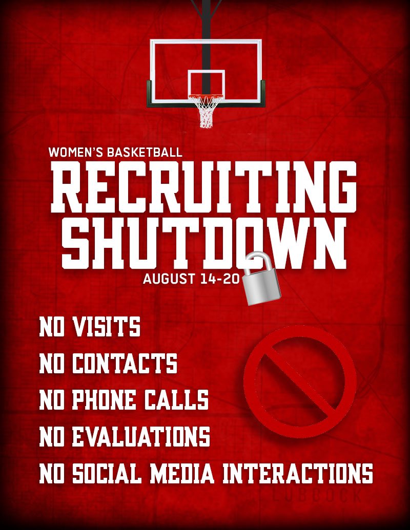 LadyRaiderWBB's tweet image. ⬇️ Recruiting Shutdown Reminder 🔒