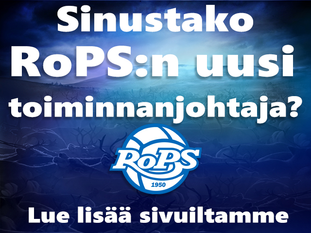 Paikka auki urheilun näköalapaikalla pohjoisessa! Rovaniemen Palloseura hakee uutta toiminnanjohtajaa. Haku auki 9.9.2022 asti. Lue lisää rops.fi 

#rops #rovaniemi #jalkapallo #futis