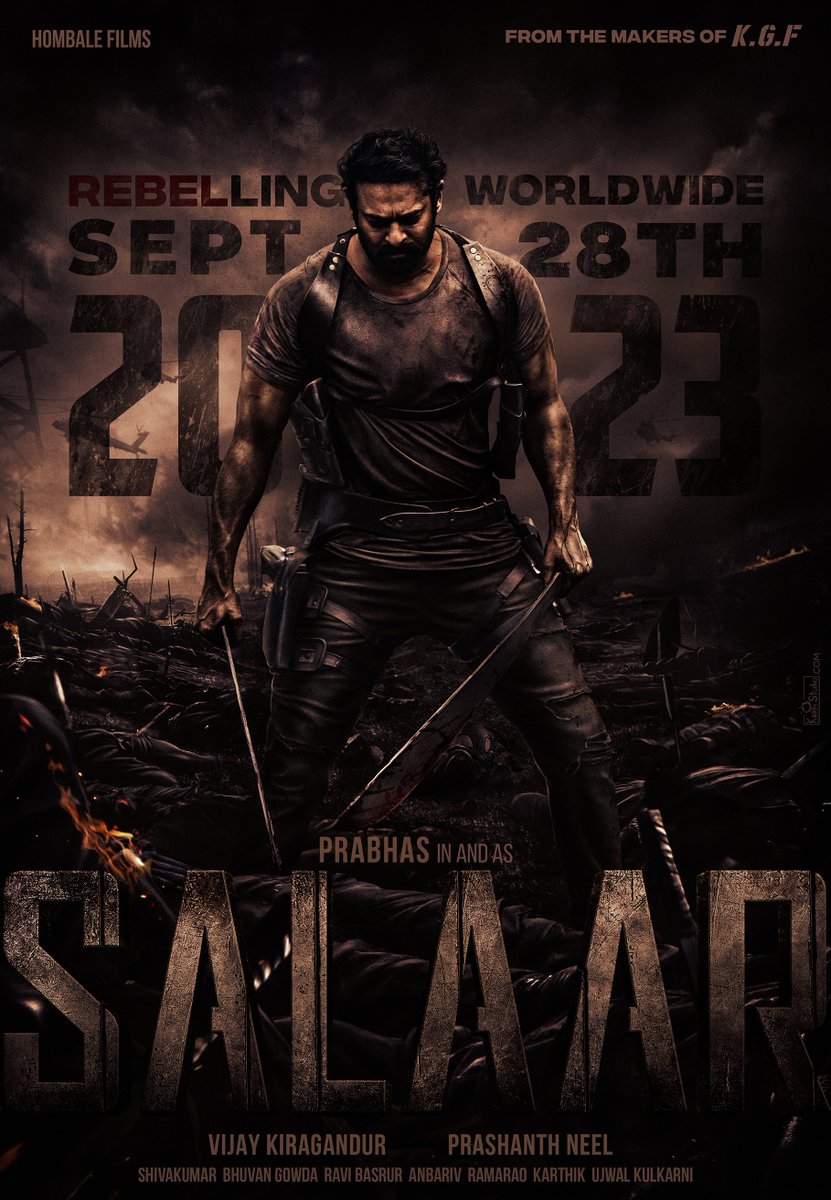 Salaar (@salaarthesaga) on Twitter photo '𝐑𝐄𝐁𝐄𝐋'𝐋𝐈𝐍𝐆 𝐖𝐎𝐑𝐋𝐃𝐖𝐈𝐃𝐄 𝐎𝐍 𝐒𝐄𝐏 𝟐𝟖, 𝟐𝟎𝟐𝟑.
#Salaar #TheEraOfSalaarBegins
#Prabhas @prashanth_neel <a href="/VKiragandur/">Vijay Kiragandur</a> <a href="/hombalefilms/">Hombale Films</a> <a href="/shrutihaasan/">shruti haasan</a> <a href="/PrithviOfficial/">Prithviraj Sukumaran</a> <a href="/IamJagguBhai/">Jaggu Bhai</a> <a href="/sriyareddy/">Sriya Reddy</a> <a href="/bhuvangowda84/">Bhuvan Gowda</a> <a href="/RaviBasrur/">Ravi Basrur</a> <a href="/shivakumarart/">shivakumar</a> <a href="/anbariv/">AnbAriv</a>
<a href="/SalaarTheSaga/">Salaar</a> '𝐑𝐄𝐁𝐄𝐋'𝐋𝐈𝐍𝐆 𝐖𝐎𝐑𝐋𝐃𝐖𝐈𝐃𝐄 𝐎𝐍 𝐒𝐄𝐏 𝟐𝟖, 𝟐𝟎𝟐𝟑.
#Salaar #TheEraOfSalaarBegins
#Prabhas @prashanth_neel <a href="/VKiragandur/">Vijay Kiragandur</a> <a href="/hombalefilms/">Hombale Films</a> <a href="/shrutihaasan/">shruti haasan</a> <a href="/PrithviOfficial/">Prithviraj Sukumaran</a> <a href="/IamJagguBhai/">Jaggu Bhai</a> <a href="/sriyareddy/">Sriya Reddy</a> <a href="/bhuvangowda84/">Bhuvan Gowda</a> <a href="/RaviBasrur/">Ravi Basrur</a> <a href="/shivakumarart/">shivakumar</a> <a href="/anbariv/">AnbAriv</a>
<a href="/SalaarTheSaga/">Salaar</a>