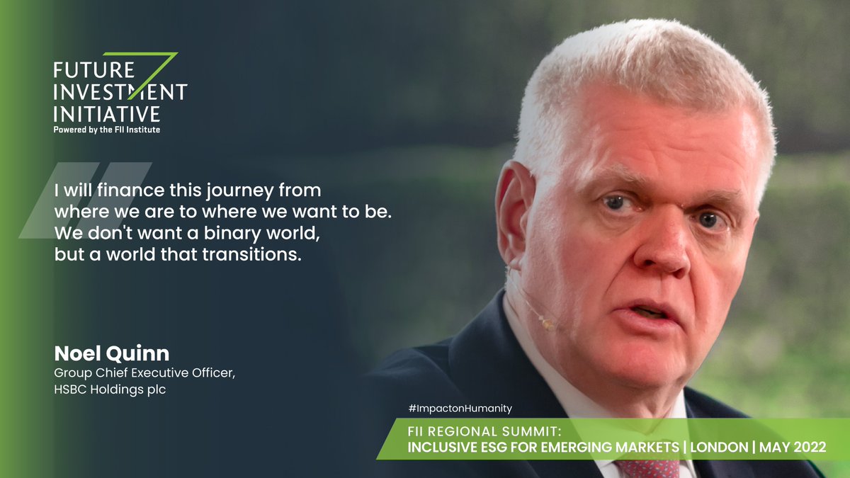 FII_Institute1's tweet photo. Noel Quinn, Group Chief Executive at @HSBC_UK believes binary positions on #ESG investing are too limiting and reiterated the need for a more #inclusive approach towards ESG at #FII_ESG. #CarbonCapture https://t.co/qvXCDU6zOb