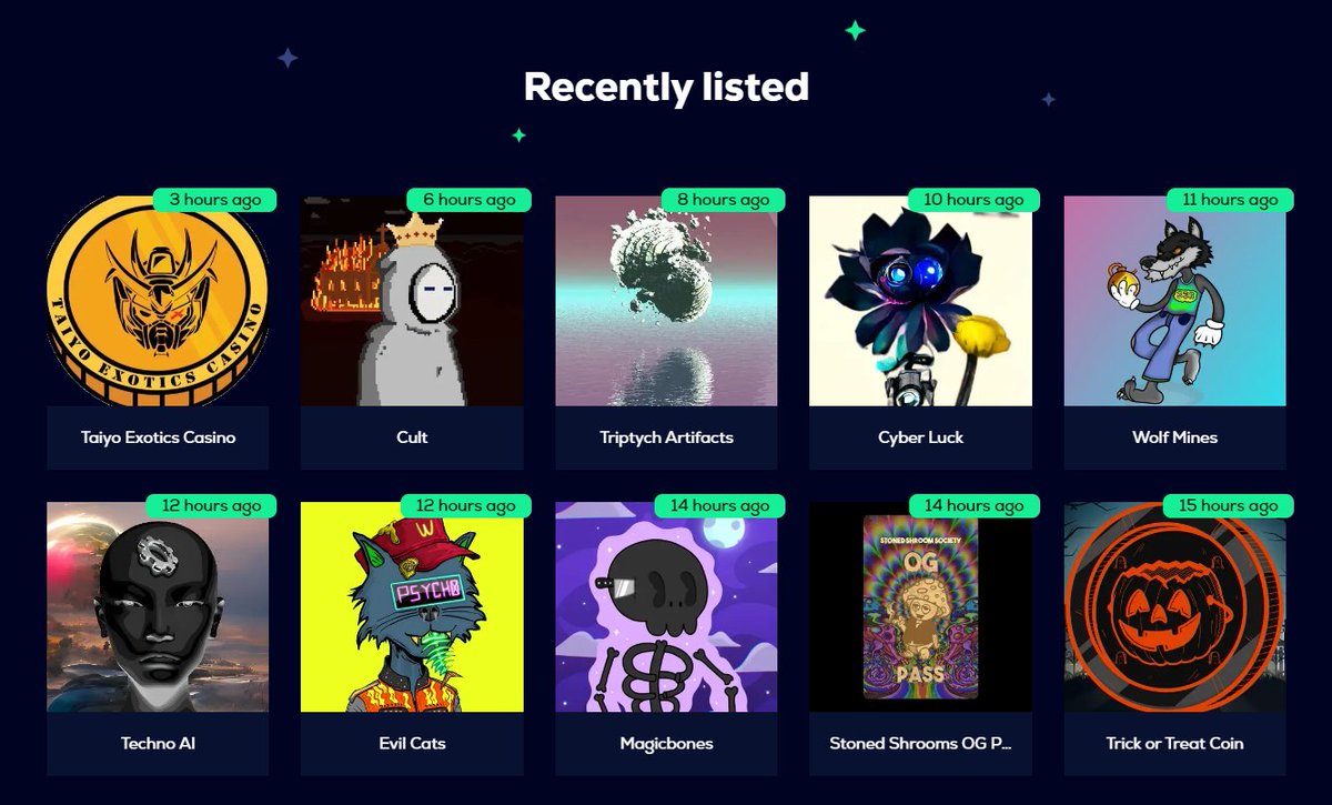 SolanaInstantly's tweet image. 🙌 Happy Monday everyone🙌
Start your day by checking NFT projects recently listed👇👇

🤌🎯 @Occult1s @TriptychLabs_io @AICyberpunks @Polarmines @TechnoAI_NFT @evilcats9 @MagicbonesNFT @StonedShrooms @PumpkinPailz

#Solana #NFT #NFTs #nftart #NFTCommumity