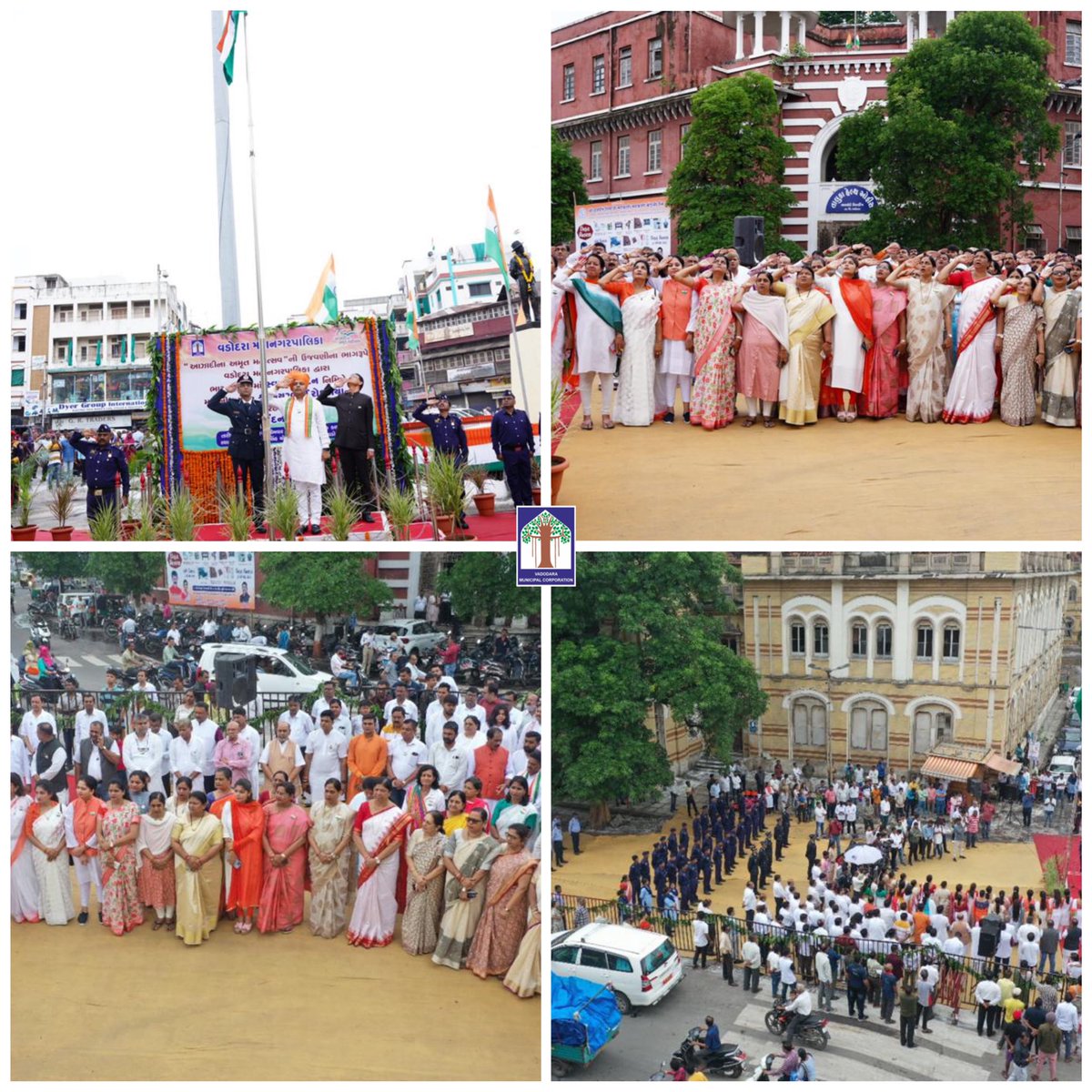 VMCVadodara's tweet photo. વડોદરા મહાનગર પાલિકા દ્વારા સ્વતંત્ર દિન ની ભવ્ય ઉજવણી કરવામાં આ��ી | https://t.co/RZEUSIJbsh