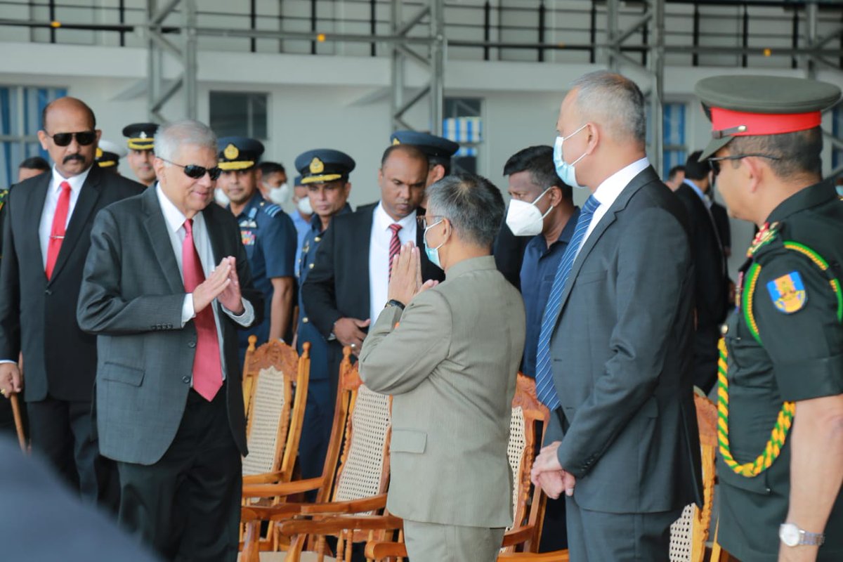 IndiainSL's tweet photo. "Security of #India and #Srilanka is enhanced by mutual understanding, mutual trust and cooperation. Gifting of Dornier 228 is #India's latest contribution to this cause ." High Commissioner Gopal Baglay at the handing over event. https://t.co/x8wa0v8mT6