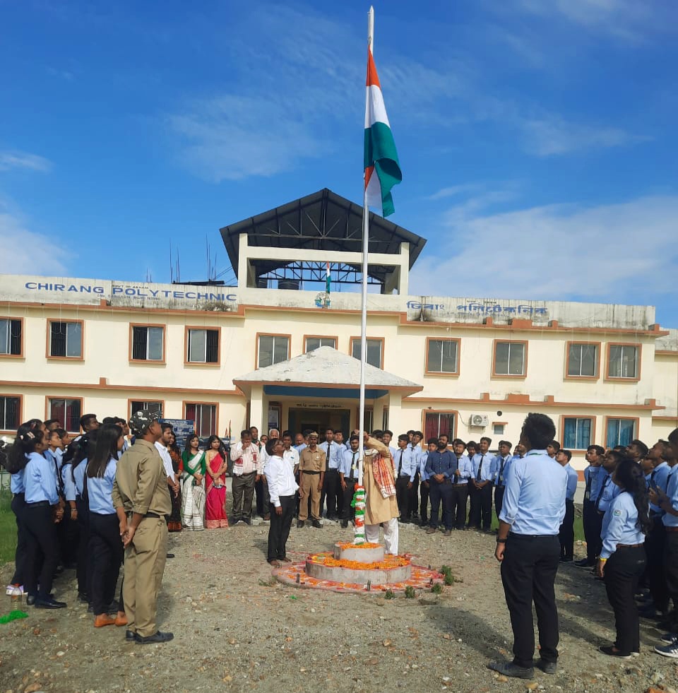 chirang_poly's tweet photo. Celebration of 76th Independence Day at Chirang Polytechnic. The National Flag was hoisted by the Principal in presence of Faculties, Staff and some renowned people of the locality.
#75 years of India's Independence https://t.co/8EZTlHBJly