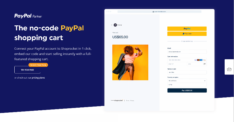 shoprocket's tweet photo. Connect your @Paypal account to @Shoprocket with 1 click, embed our code anywhere, and start selling instantly. 

With a full-featured shopping cart, automated taxes, discounts, emails and a single dashboard to manage your store, Shoprocket is the easiest way to sell, anywhere!