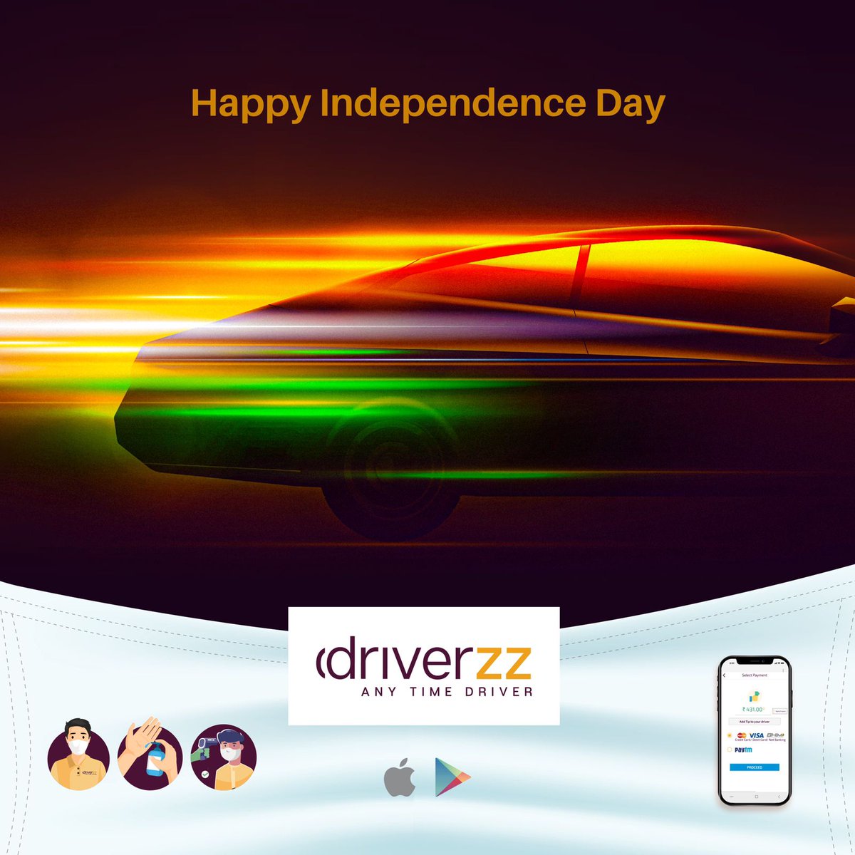 Anytime_driver's tweet photo. The sacrifices of Freedom Fighters fueled India, to race towards 75 Years of Independence!
Driverzz celebrates Azadi ka Amritmahotsav!!
#Driverzz #AnyTimeDriver #Hyderabad #Independenceday #Freedom #TriColor #Tiranaga # AzadiKaAmritmahotsav https://t.co/8nCZnAbu9h