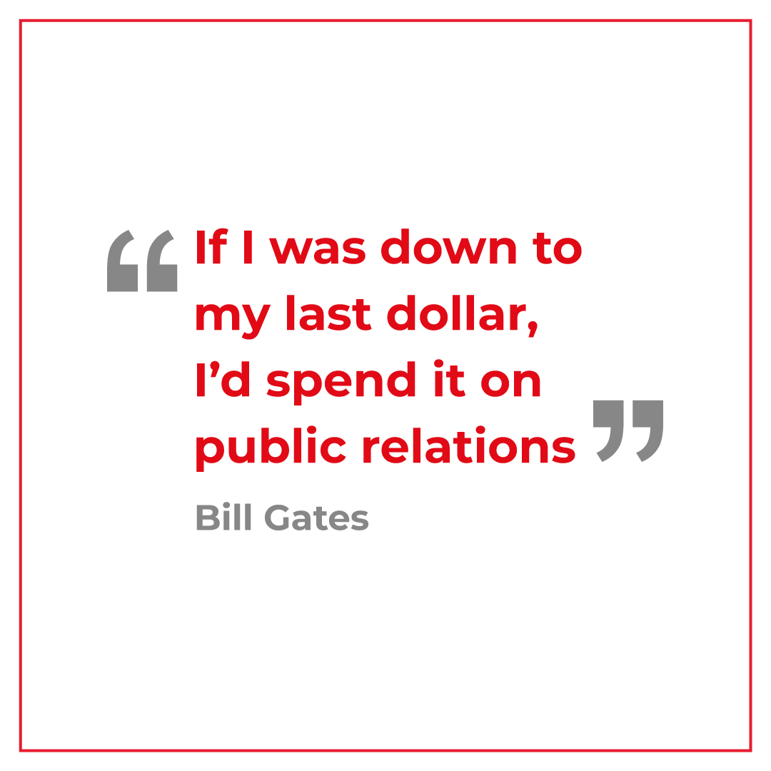 RED_Intl_Comms's tweet image. This quote from Bill Gates features on Paul’s office wall. Read below to find out why PR is important for your business!👨‍💼👩‍💼
 #digitalmarketing #marketing #PR #growyourbusiness