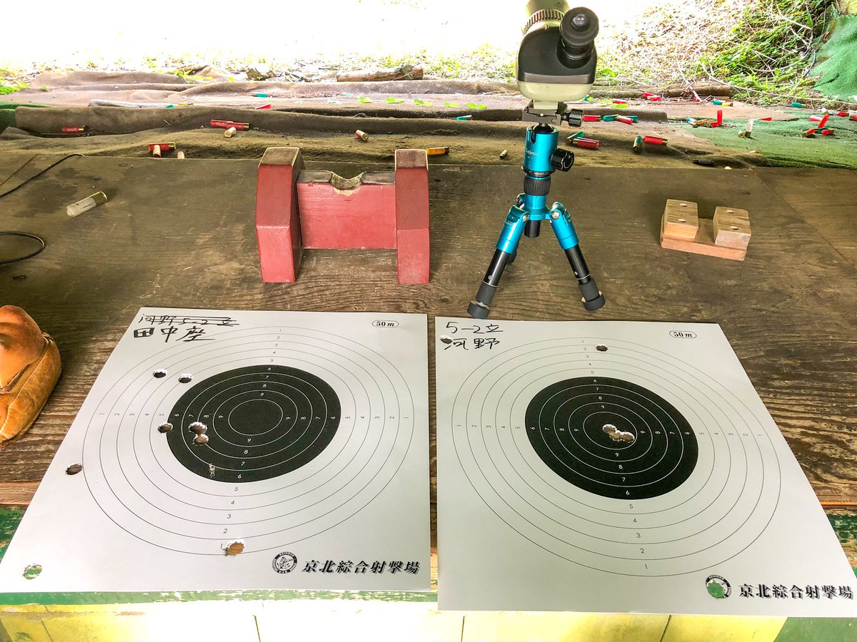 Migiyoshi_GV's tweet photo. 今日はボルト忘れへんかったぞー!!(ボルトをカバンに入れる夢すら見たw)
今回はレスト貸してもろたんで5発程でゼロイン完了
で、明後日のランニングターゲットに向けて立射したんが左……
まぁバラけんのはしゃあないとしてあらかた左寄ってるのが問題
変に力んでるんやろうなぁ……
 #射撃
 #MSS20 https://t.co/2iJp0iirx2
