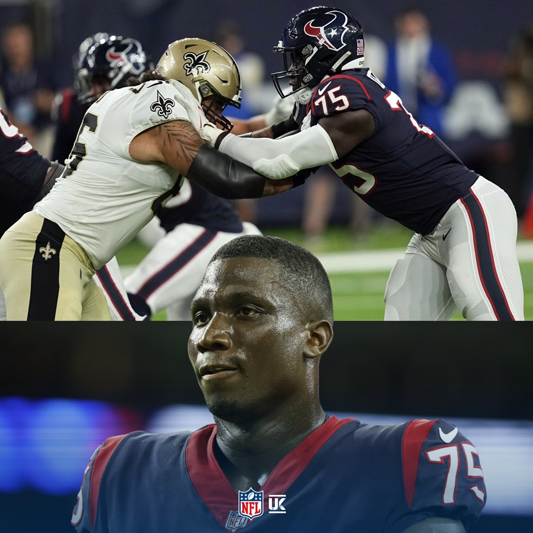 NFLUKIRE's tweet photo. Our Dayo Odeleye fell in love with football five years ago... 🇬🇧

On Sunday, 75 put in a shift for the @HoustonTexans. 

Anything is possible. #MondayMotivation https://t.co/QIDEf2nOTm