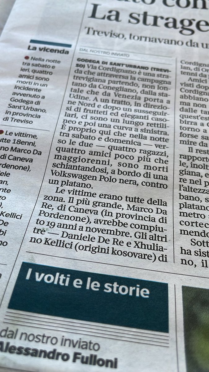 nikicen's tweet photo. Perché dover chiarire le origini kosovare di una vittima di incidente stradale? Perché ? Che giornalismo è questo? @lucfontana pag.21 corriere di oggi https://t.co/jJu434RPsy