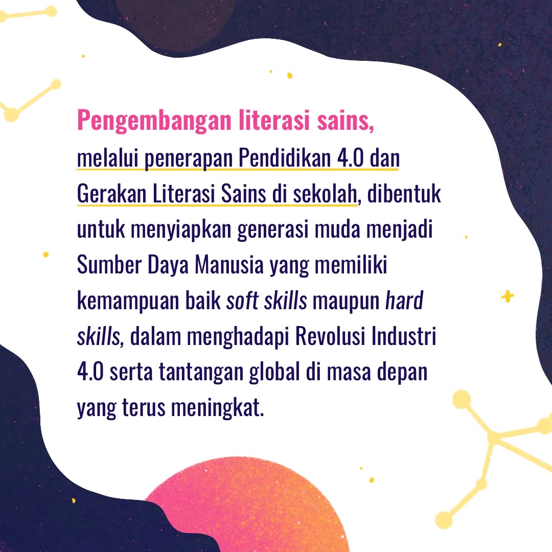 caesariaw's tweet photo. Penerapan Pendidikan 4.0 &amp; Gerakan Literasi Sains di sekolah menjadi fokus utama pengembangan literasi sains dalam rangka menghadapi Revolusi Industri 4.0. 

Yuk simak harapan literas sains untuk Indonesia!
#LangitkanAsamuBumikanAksimu
#GALAKSI
#GerakanLiterasiBangkitkanIndonesia https://t.co/XPPRj2n7Ec