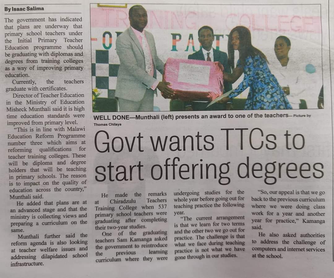 Primary School Teachers to graduate with Diplomas and Degrees