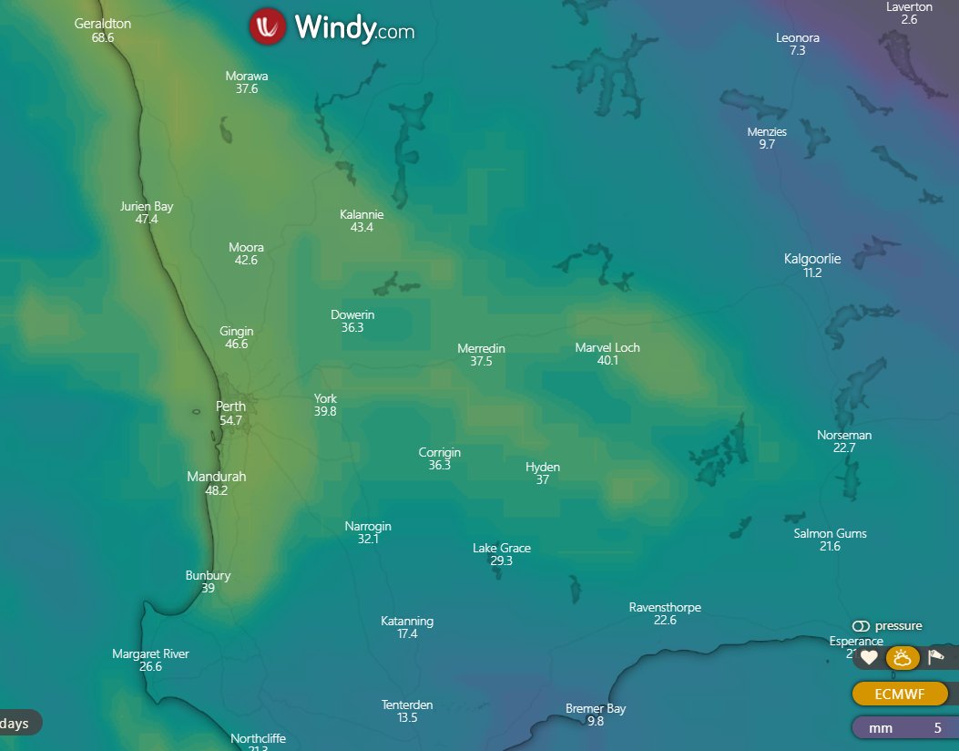 MeredithGuthr15's tweet photo. Latest @DPIRDbroadacre rainfall to date map 1-14 August - will more rain in the next 3 days. Morawa has 34 mm (average for August) and is expected (via @Windycom) to receive 37 mm in the next 3 days. Both SSF and @BOM_WA ACCESS model didn't forecast a wet August #climate https://t.co/hO9nGUXRuR