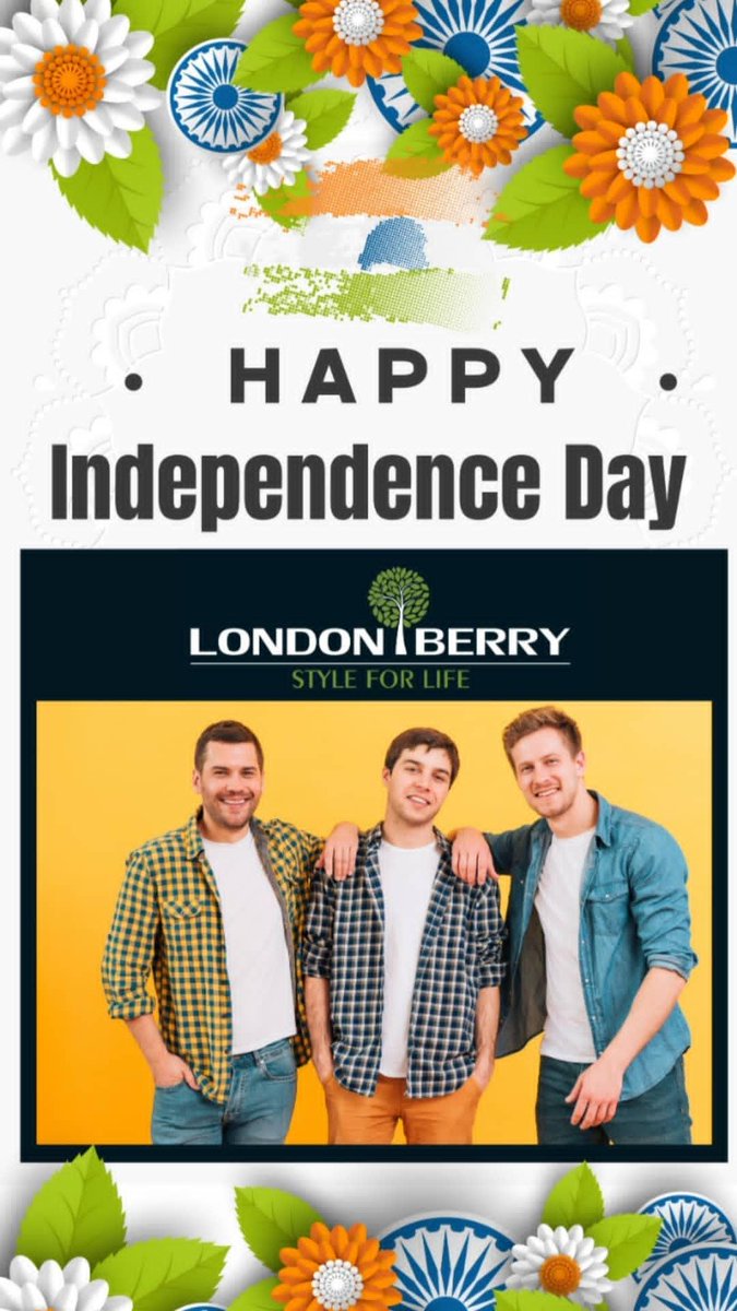 LONDONBERRYSBB's tweet photo. Happy Independence Day. We are proud to be an Indian and wish you all a Happy Independence Day! May we enjoy the freedom of thoughts, freedom of speech, and freedom of choice, Right to fashion for the rest of our lives from team LONDON BERRY.
#londonberry #styleforlife https://t.co/VRuKOYGyBv