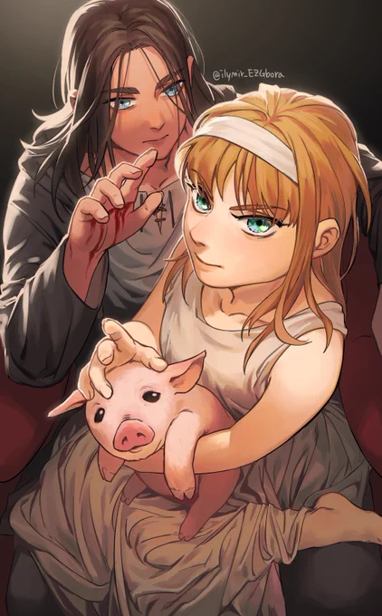  genocide  holy  trinity  #ErenJaeger #ymirfritz #pig(?) 