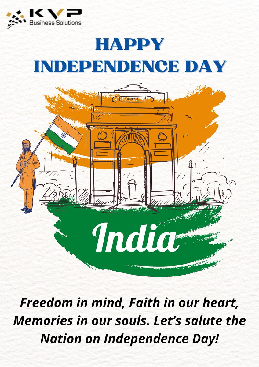 kvpcorp's tweet photo. Happy Independence Day. Let there be freedom in your mind and body, faith in your nation, and pride in your soul. Let your spirits fly high with the Indian flag today. Happy Independence Day!
#independenceday2022 #75thindependenceday #India #Pride #Nation #Celebratingbraveheros https://t.co/2uNrQ95o5N