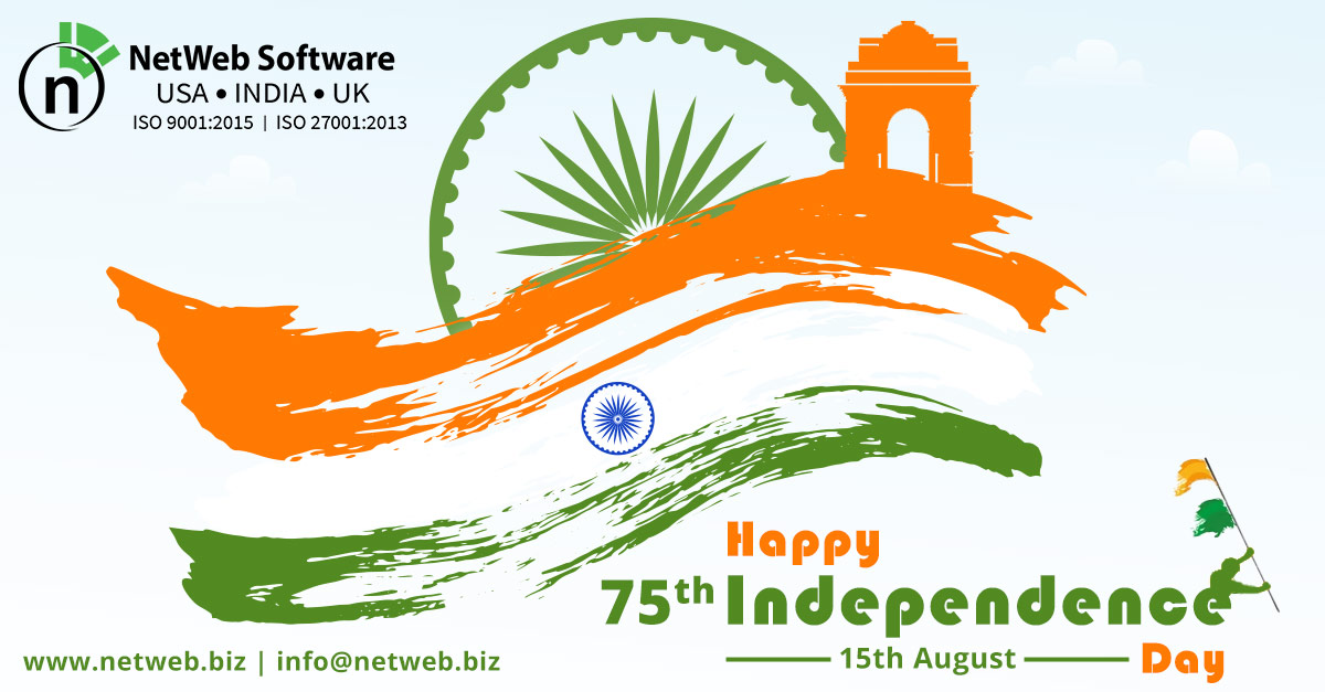 netwebsoftware's tweet photo. Wishing everyone a very Happy #IndependenceDay on this 75th glorious anniversary of India's independence. We pay our respect to all the heroes who made this happen & to everyone who continues to uphold the values of democracy and freedom.
#75thIndependenceDay #NetWebCelebrates https://t.co/BwhHiAX7tE
