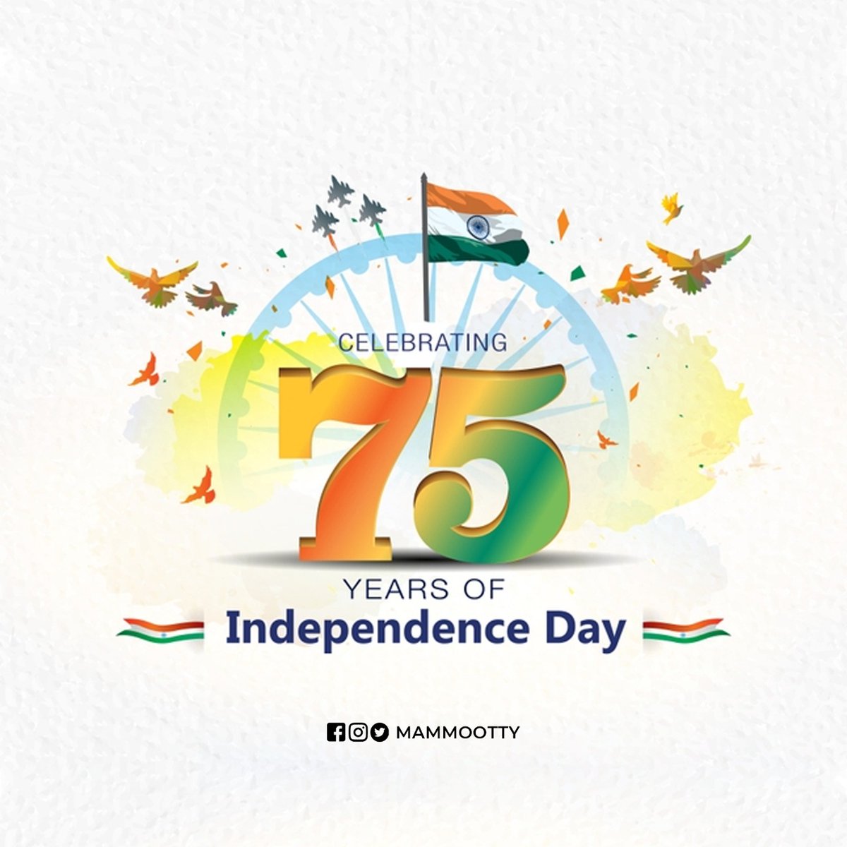 mammukka's tweet photo. Happy Independence Day

#IndiaAt75 https://t.co/jpRzjWv7ja