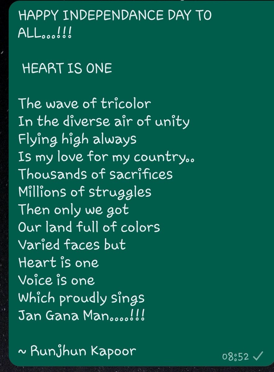RunjhunKapoor's tweet photo. HAPPY INDEPENDENCE DAY..!!🇮🇳
#HappyIndependenceDay https://t.co/ILbNhUnsVE