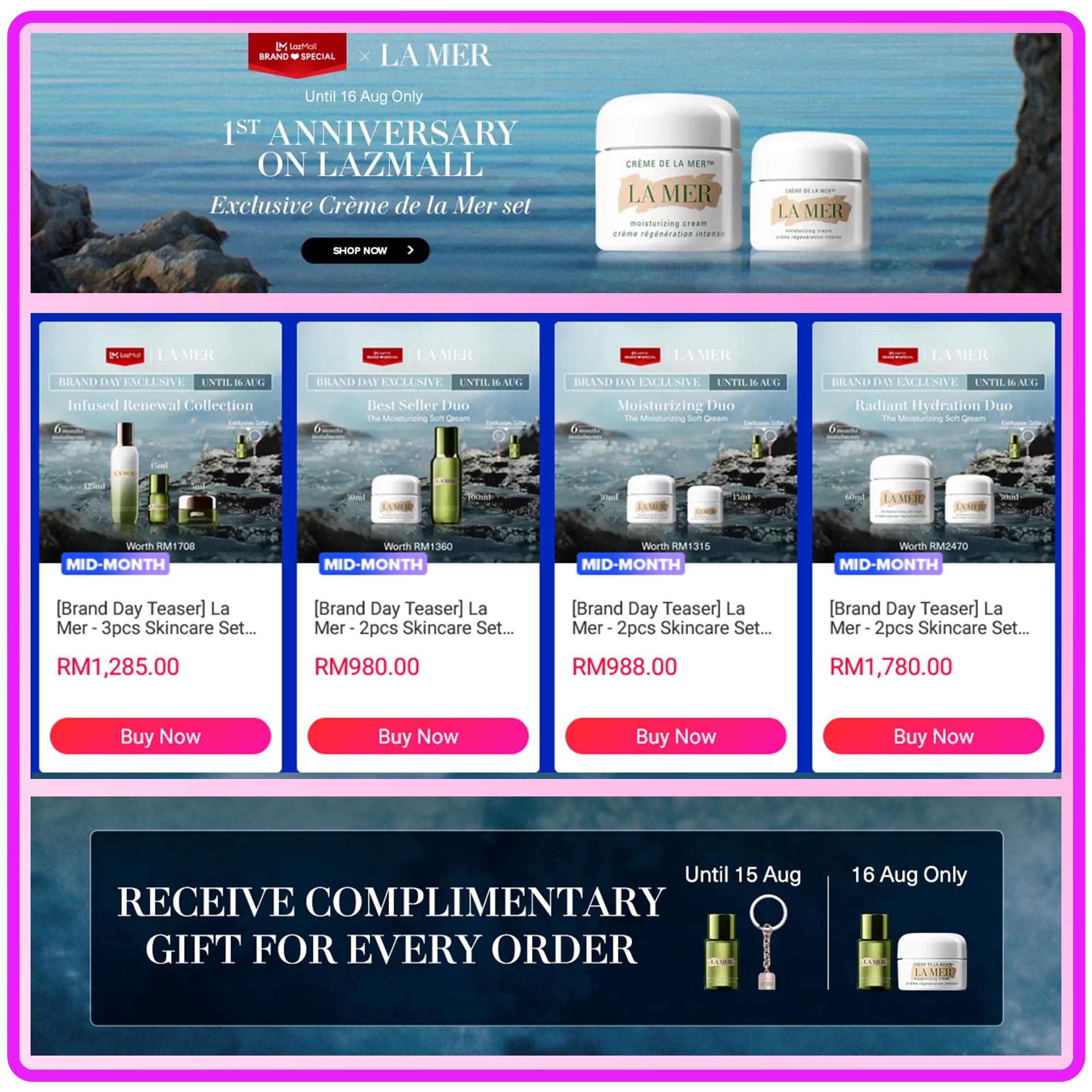 La Mer 1st Anniversary on Lazada