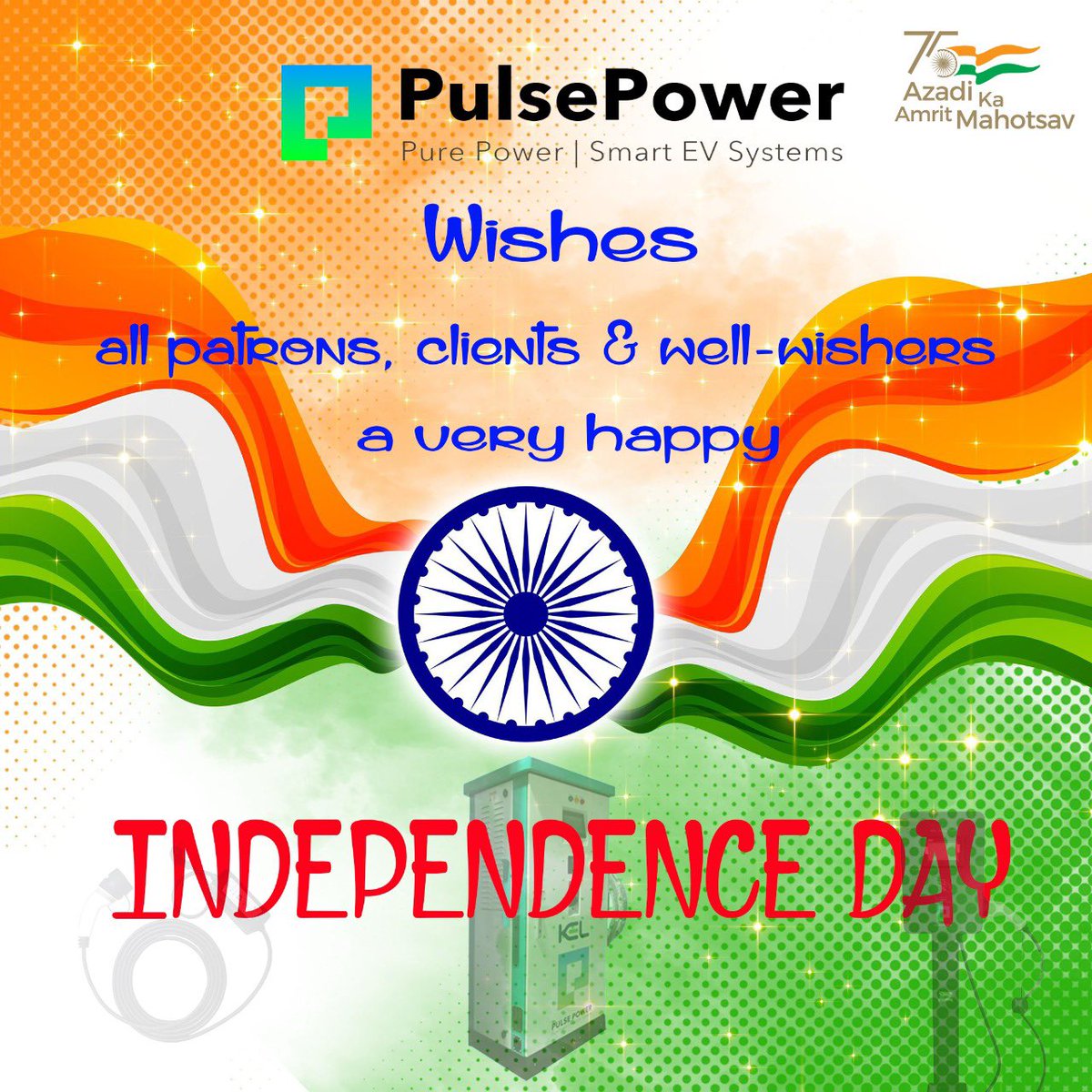 PulsePowerEV's tweet photo. Team PULSEPOWER wishing you a Happy Independence Day.

#IndiaAt75  #IndependenceDay #Iday2022 #HappyIndependenceDay2022 

#ElectricVehicles #renewableenergy #EVs #ElectricCar https://t.co/uB3yQAIwtx
