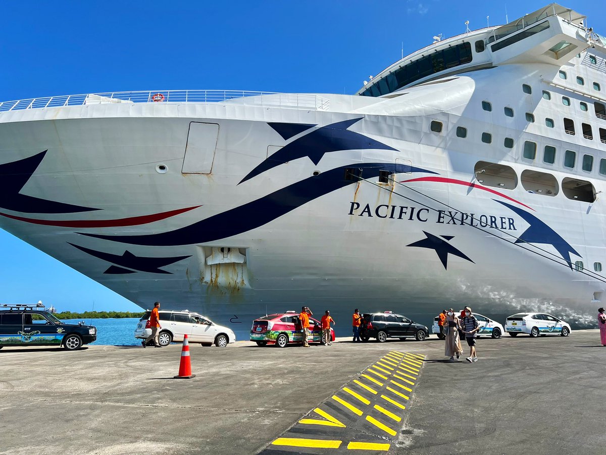 MCTTTFiji's tweet photo. Bula! Today, we were very excited to welcome back the #PacificExplorer, her 830 crew and 1,147 passengers. This makes Carnival the first cruise line to return to the Pacific. 🚢 🇫🇯 🌍 https://t.co/OtQLOOiR22