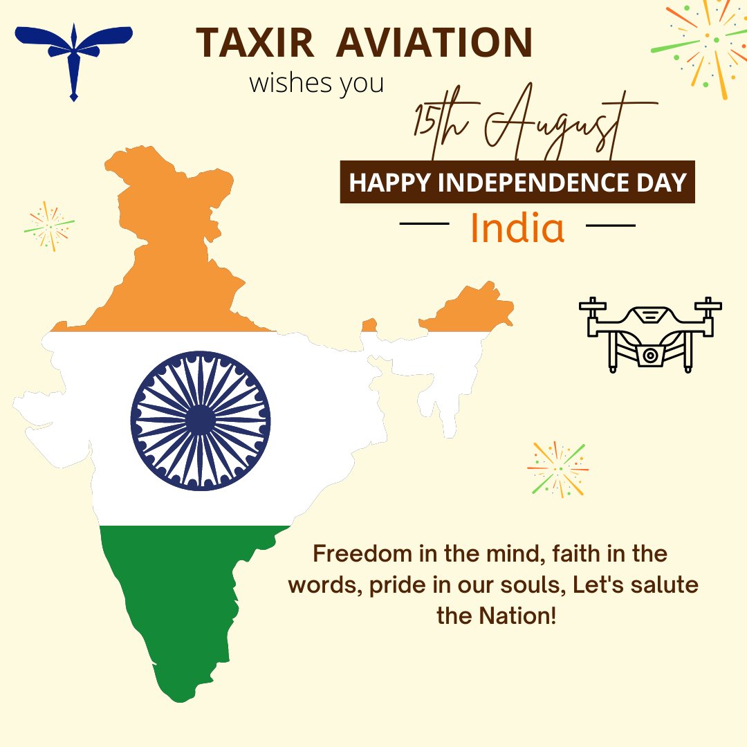 taxir_fly's tweet photo. Happy Independence Day 🇮🇳

#dronesindia #indiadrone #happyindependenceday🇮🇳 #happyindependencedayindia #taxiraviation #dronesafety #agriculturedrone #surveydrone #droneoftheday #india🇮🇳  #15august #dronestartup #dronepilotsindia #dgcadronelicense https://t.co/Z21YCqEZfs