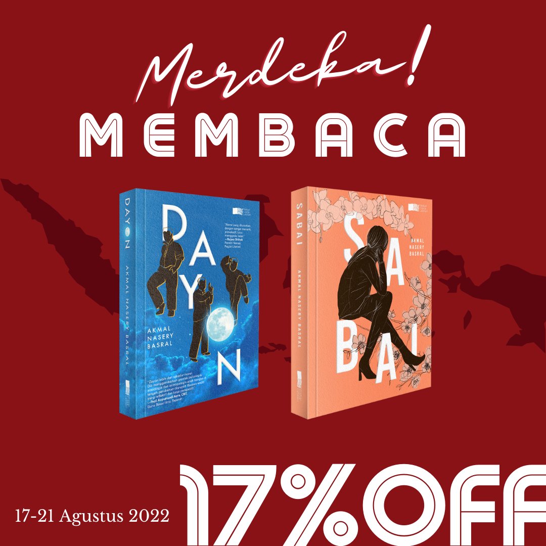 mcl_publisher's tweet photo. Merdeka! Merdeka! Merdeka! ❤️‍🔥❤️‍🔥❤️‍🔥
#MerdekaMembaca bersama MCL Publisher diskon 17% untuk pembelian via Shopee dan Tokopedia hanya sampai 21 Agustus 2022. Checkout sekarang ya! https://t.co/m8JvhiGmcb