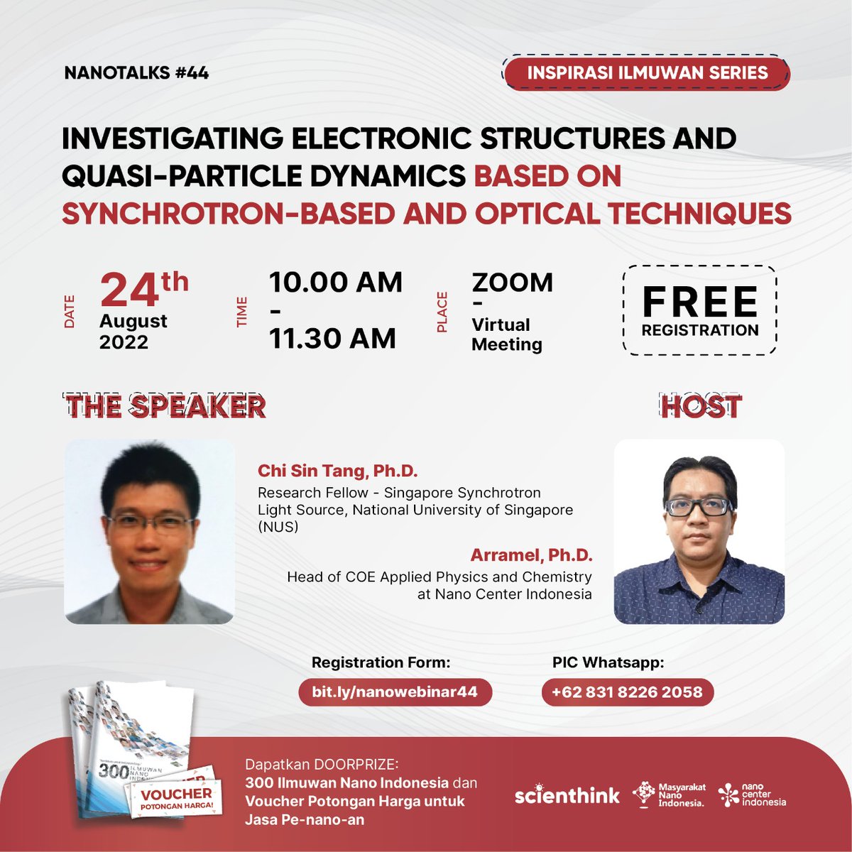CenterNanoID's tweet photo. NANOTALKS #44
Investigatimh Electronic Structures And Quasi Particle Dynamic
https://t.co/8PCY9oYKfj

#webinar #seminaronline #nanotalks #electronic #perticle #synchrotrom #optical https://t.co/HUMoT90c5q https://t.co/yZ0y7NwWoH