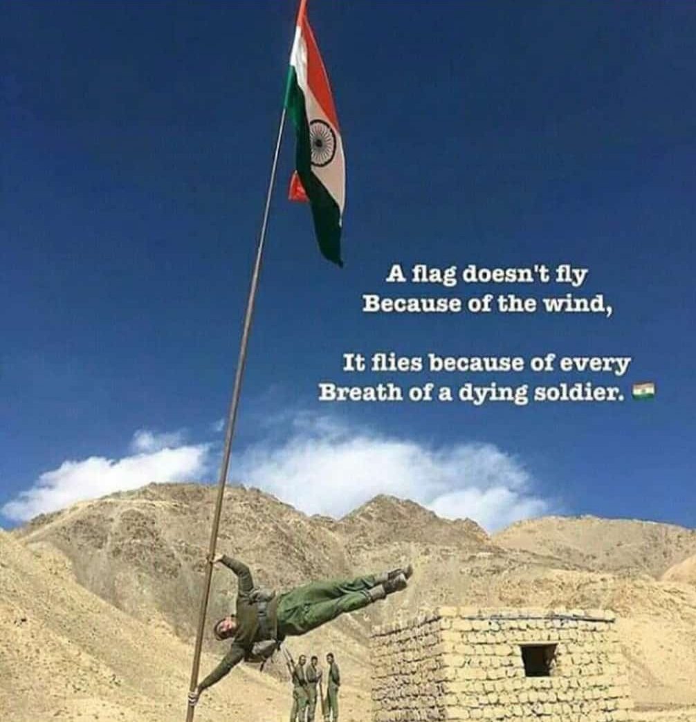 KishorMathapati's tweet photo. Happy independence day
JAI HIND🇮🇳
Either be a soldier or respect the soldier 
#AzadiKaAmritMahotsav 
#IndependenceDay2022 https://t.co/9yzKpXaWw5