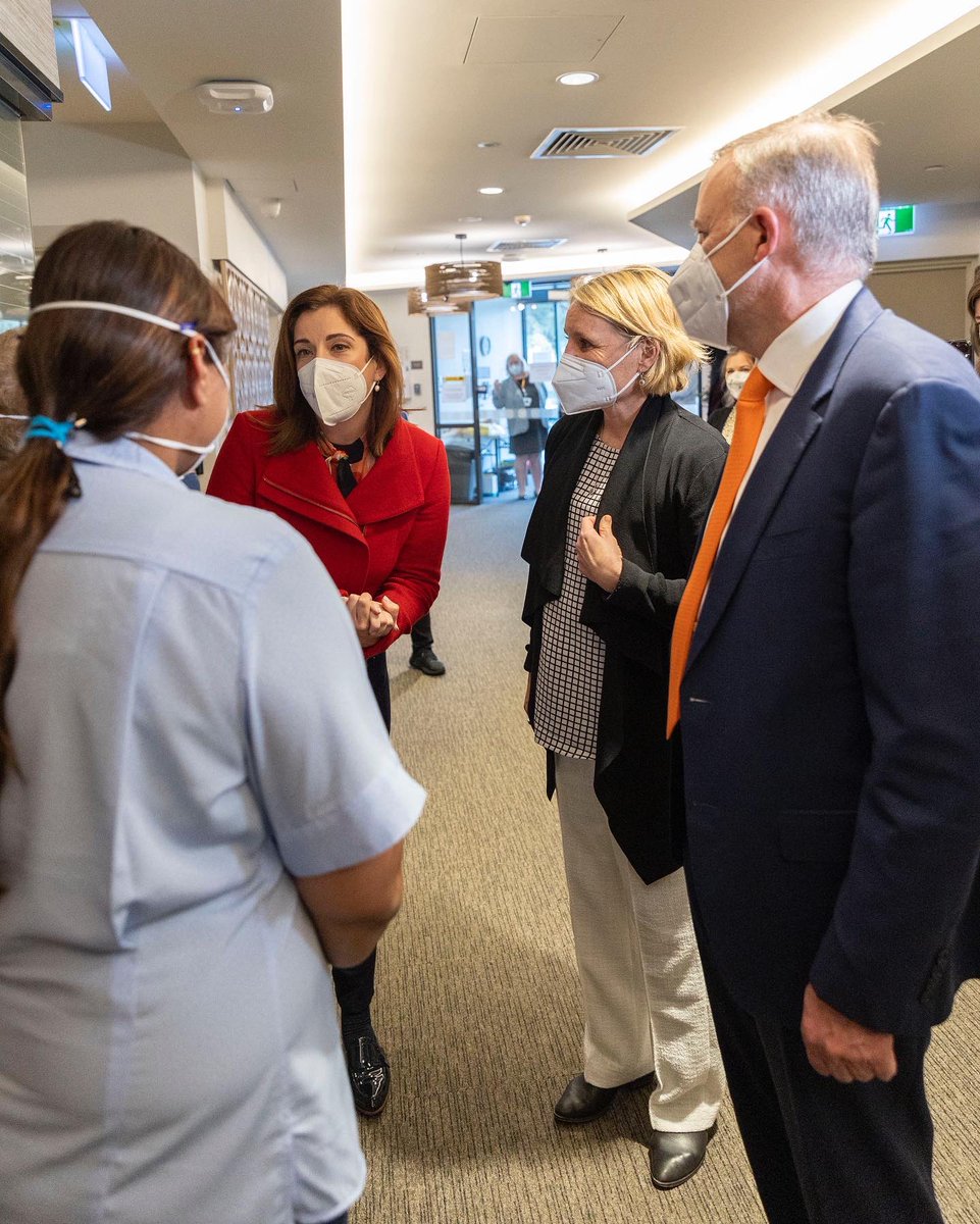 AlboMP's tweet photo. We need to take care of older Australians in aged care – and the wonderful people who care for them. 

I visited Benetas aged care in Frankston today with Aged Care Minister @AnikaWells and @petajan, Member for Dunkley. https://t.co/N8gkirlrEw