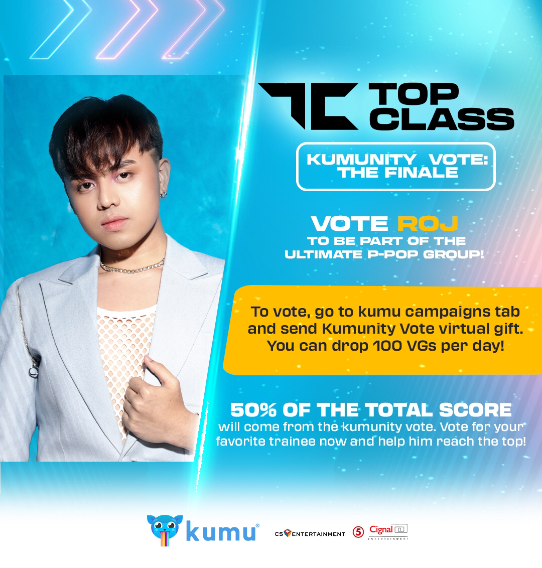 topclassofc's tweet photo. Are you ready to see Roj become a P-pop idol?
To vote, go to Kumu campaigns tab and send the Kumunity Vote virtual gift. You can only send up to 100x a day! Go to: https://t.co/Q0idRgxmct
#TopClass_Roj
#TopClassTheFinale
#kumuTOPCLASS https://t.co/T91e8pDeEs
