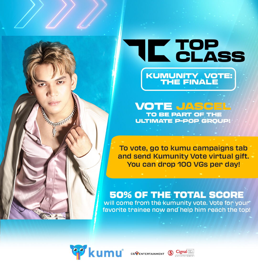 topclassofc's tweet photo. Are you ready to see Jascel be a P-pop rising star?

To vote, go to Kumu campaigns tab and send the Kumunity Vote virtual gift. You can only send up to 100x a day! Go to: https://t.co/ScxUHXHvhK

#TopClass_Jascel
#TopClassTheFinale
#kumuTOPCLASS https://t.co/fgnKY1TYLy