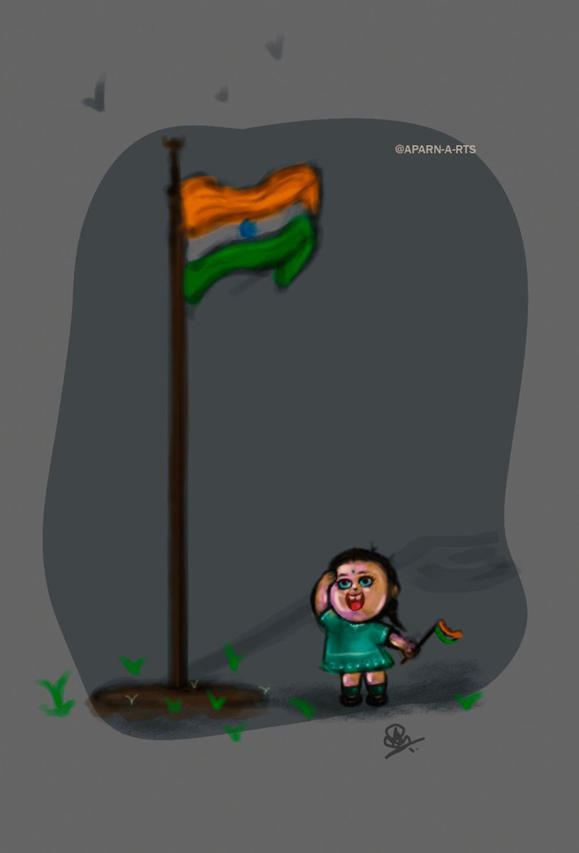 AparnaArtist's tweet photo. That tiny salute 🇮🇳🇮🇳
-2d traditional art   #HappyIndependenceDay #AzadiKaAmritMahotsov #IndependenceDay2022 #IndependenceDayIndia #artistsontwitter #2dart #illustrator #art #ArtLovers #DigitalArtist #digitalart @wacom @wacomindia https://t.co/jepsYnfVGX
