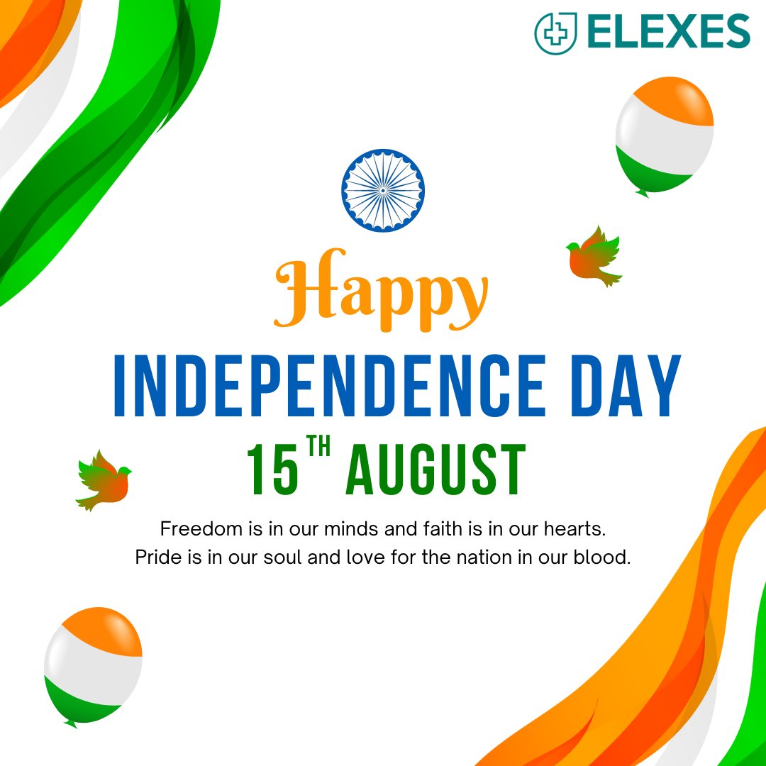 ElexesInc's tweet photo. Freedom in the mind
Faith in the words
Pride in our souls!
Let's salute the nation on this 75th Independence Day!
Elexes wishes you all a very Happy Independence Day!
#elexes #independence #peace #love #sacrifice #freedom #pride #75thindependenceday #india https://t.co/G5LlfVbzW0