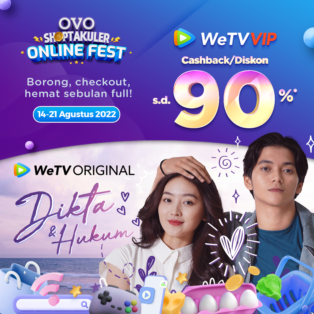WeTVIndonesia's tweet photo. OVO Spektakuler balik lagi, ada Cashback 90% buat kamu pengguna OVO untuk setiap pembelian VIP WeTV mulai tanggal 14-21Agustus. Kapan lagi dapet cashback sebanyak itu kan? Yuk beli di sini https://t.co/WuC8dhxHVz

#WeTVIndonesia #NontonDiWeTV #WeTVID #PromoOVO #PromoWeTV #VIPWeTV https://t.co/FKpDbLzT5U
