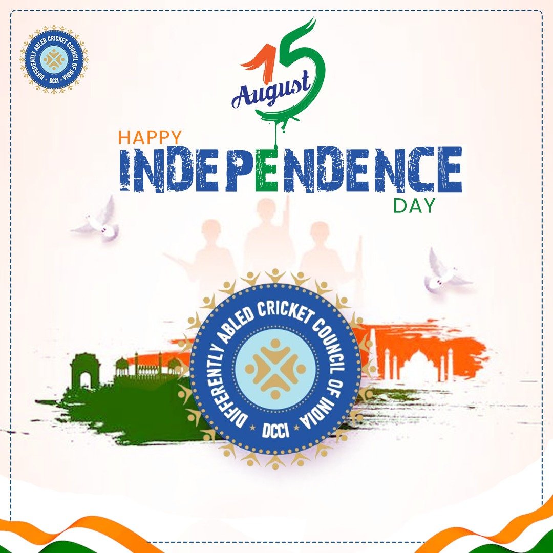 dcciofficial's tweet photo. Wishing everyone a very Happy Independence Day🇮🇳.

Let's resolve to make India more Accessible, Inclusive &amp; Prosperous.

#IndiaAt75 

@narendramodi @ianuragthakur @KirenRijiju @smritiirani @BCCI @JayShah @ParalympicIndia @DeepaAthlete @AnupamPKher @vikrantgupta73 @indian_deaf https://t.co/xC40q8ptLp