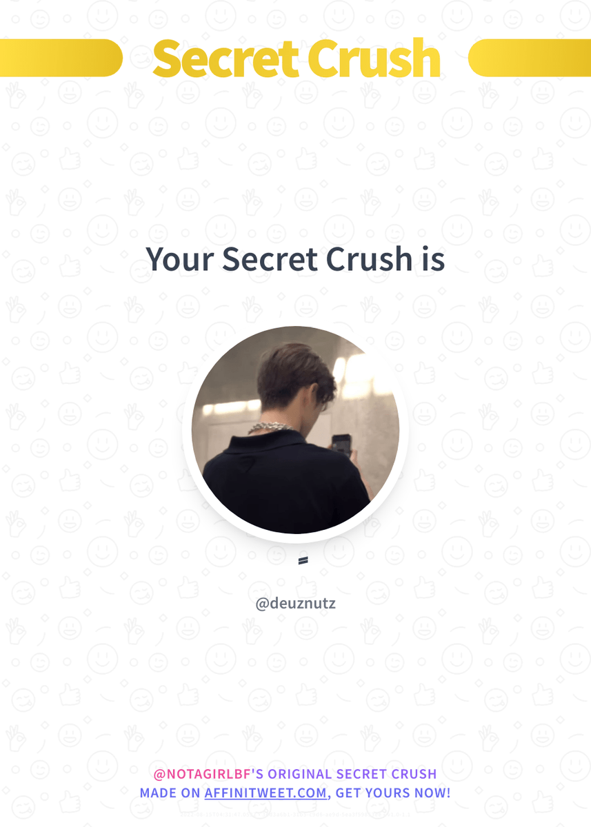 ✨ Secret Crush 

deuznutz secretly loves you! 😳
Who loves you in secret?

➡️ affinitweet.com/secret-crush