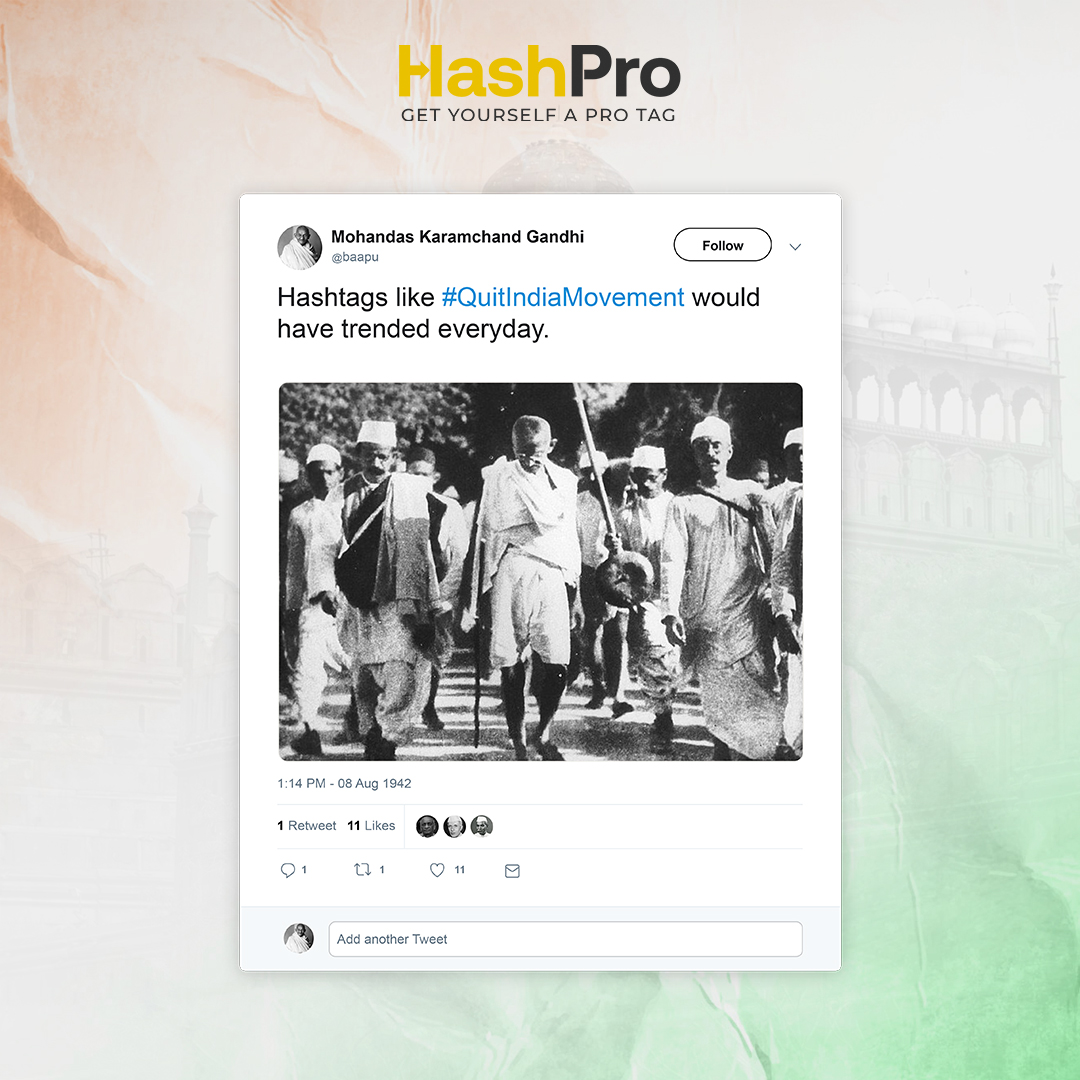 Hashproacademy's tweet photo. Can you imagine what else would have happened differently if there was Social Media in 1947?
Let us know your imaginative ideas in the comments below!
We wish you a Happy Independence Day!
#hashpro #hashproacademy #getyourprotag #tiranga #redfort #IndependenceDay #IndiaAt75 https://t.co/OxGEEXS8a0