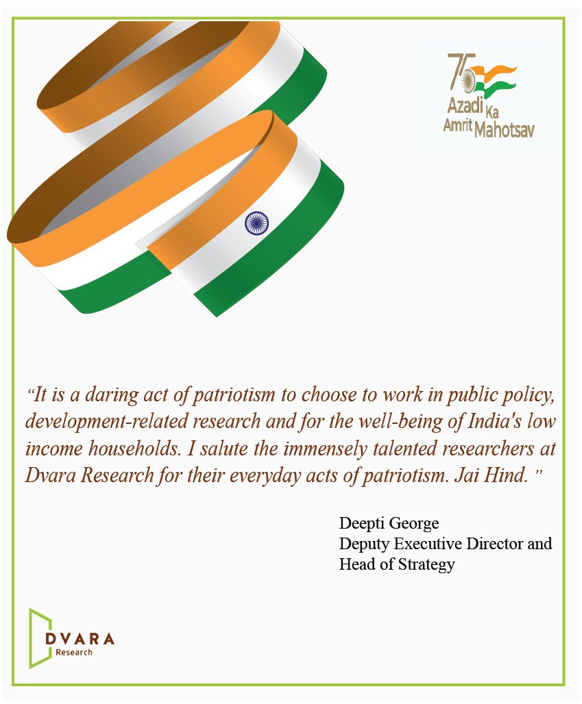 "It is a daring act of patriotism to choose to work in public policy, development-related research and for the well-being of India's low income households..." says <a href="/Deeptigeorge/">Deeptigeorge</a>.#AmritMahotsav #IndiaAt75 #AzaadiKaAmritMahotsav #75IndependenceDay #research #patriotism #JaiHind