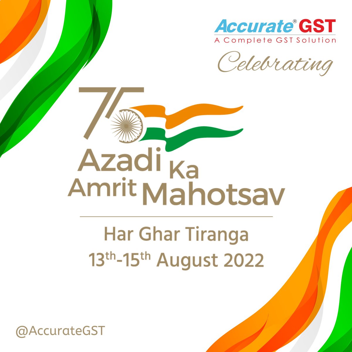 AccurateGst's tweet photo. Happy Independence Day
#AazadiKaAmritMahotsav https://t.co/Fbd8TehxN3