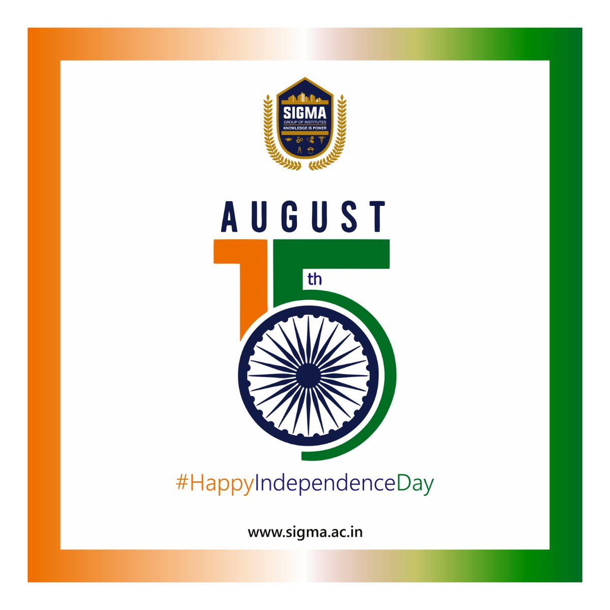 sigmauniindia's tweet photo. Let the 75th #IndependenceDay serve as a reminder to respect those who worked to bring about Independent India. Let's celebrate the power of nationhood! #HappyIndependenceday #JayHind #75ThIndependenceDay #JayBharat #BigSigma #SGOI #SigmaGroupofInstitutes https://t.co/E35j2NMWjB