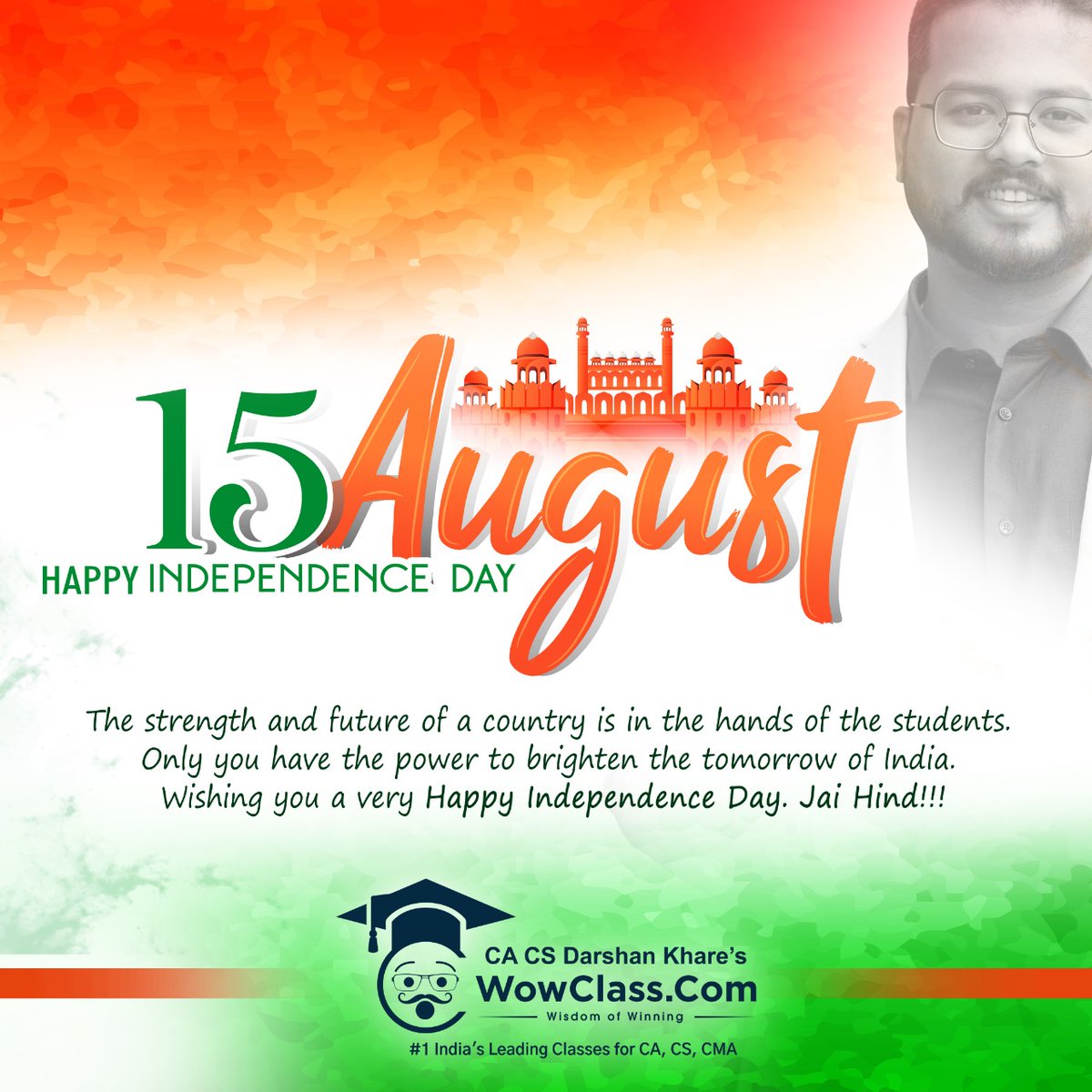 cadarshankhare's tweet photo. Wish you a very #Happy_Independence_Day.🇮🇳🇮🇳🥰🙏
.
.
.
.
#independenceday #thofjuly #india #july #wowclass #freedom #august #fourthofjuly #usa #love #happy #happyindependenceday #independence #darshankhare #fireworks #indian #instagood #instagram  #redwhiteandblue #jaihind https://t.co/z10AqTLGBu